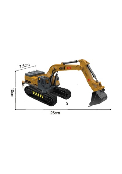 Metal Başlıklı Oyuncak Ekskavatör - Hareketli Kepçe İş Makinesi 26 Cm