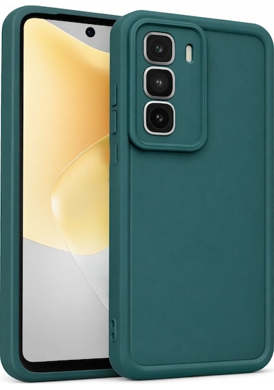 Infinix Hot 50 Pro Uyumlu Kamera Çıkıntılı Mat Silikon Telefon Kılıfı Yeşil