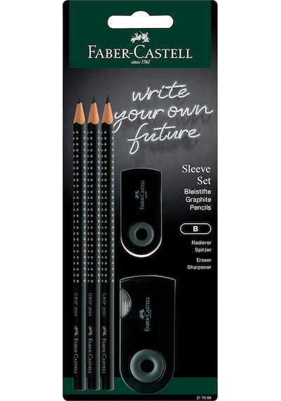 Faber-castell Kol Seti Siyah - 3 X Grip 2001 B Kalem, 1 X Kol Mini Silgi, 1 X Kol İkili Bileme Kutusu 124-Pembe
