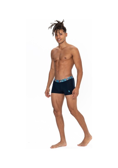 U.S. Polo Assn. U.s Polo Assn. 80572 Erkek Pamuklu 3'lü Boxer-saks&sarı&lacivert Saks&sarı&lacivert
