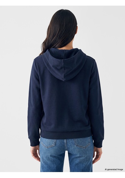Lcw Everyday Lacivert Kalın Oversize Kadın Fermuarlı Sweatshirt
