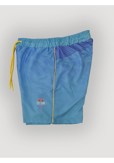 Nature The Brand Erkek Mavi Çizgi Desenli Çok Amaçlı Sporcu Deniz Şortu, Havuz Şortu, Koşu Spor Şortu Mavi