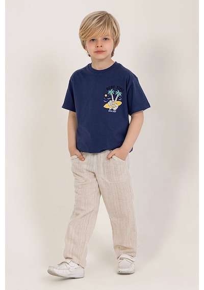 Dmb Boys & Girls Erkek Çocuk Keten Pantolon Bej 4-9 Yaş-2724