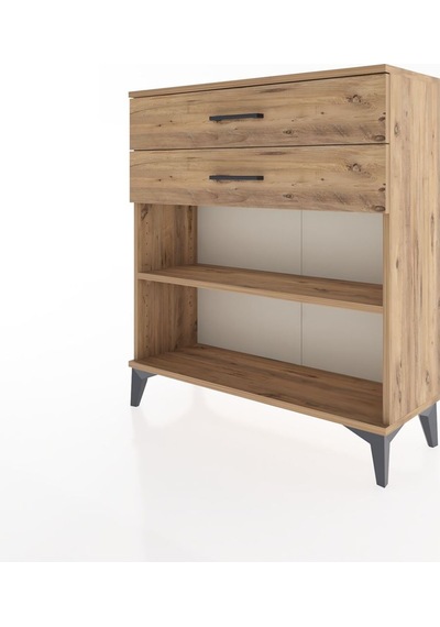 Arges Şifonyer Tek Raflı 2 Çekmeceli 88x30x96 Çam-çam Atlas Çam