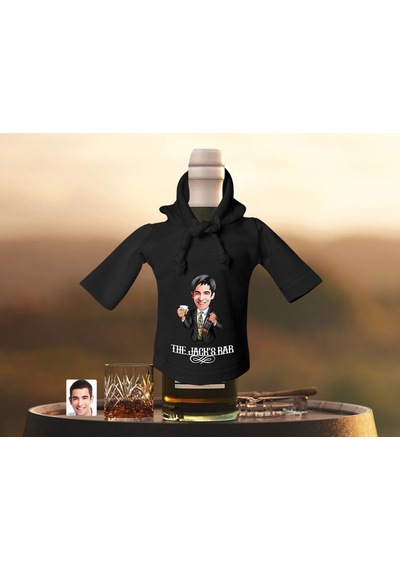 Bk Gift Kişiye Özel Karikatürlü Mini Siyah İçki Şişesi Tişörtü , Ev Bar Dekoru, Viski, Şarap, Votka, Rakı Şişesi Tişörtü, Ev Barı-12