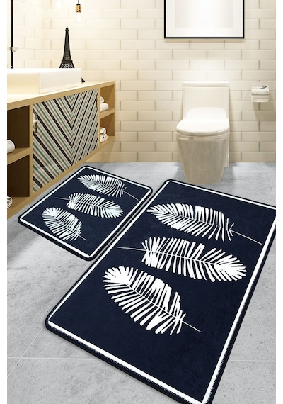 Chilai Home Hoja Siyah 2'li Set Banyo Halısı Djt Bej