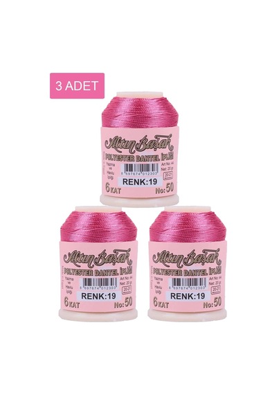 3 Adet Altınbaşak Oya Ve Dantel İpi 20 Gr - Royaleks - No: 019 Çok Renkli