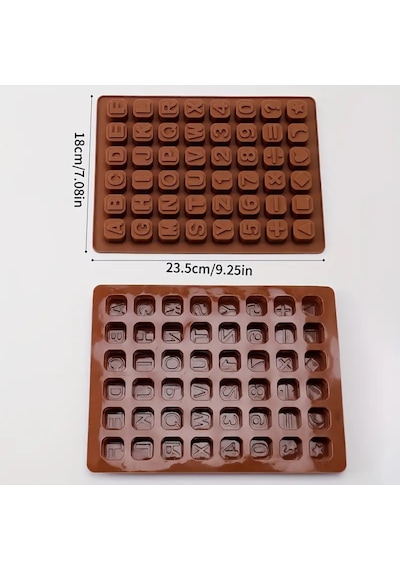 Silikon Alfabe & Sayı Çikolata Kalıbı - 3d Harfler Ve Semboller Şeker Kalıbı, Jöle Kalıbı 2x2cm Kırmızı