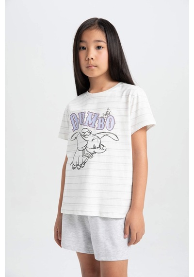 Defacto Kız Çocuk Disney Dumbo Pijama Takımı Kısa Kollu Üst Şort C1966A824SMER233 Ekru Defacto Kız Çocuk Disney Dumbo Pijama Takımı Kısa Kollu Üst Şort C1966A824SMER233 Ekru