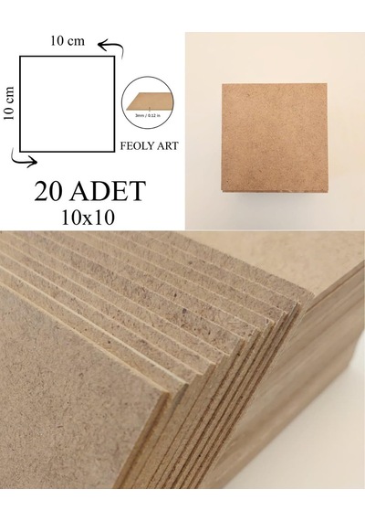 3 Mm 10x10 Mdf Plaka 10 Adet - Hobi, Maket, Ahşap El Sanatları İçin Uygun 10 Lu Paket Genel