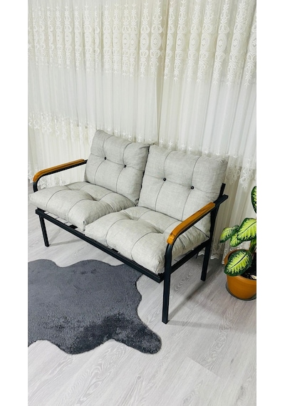 Madame Home Kasımpatı Balkon, Bahçe, Cafe Metal Kanepe Koltuk Takımı 2'li Açık Gri Madame Home Kasımpatı Balkon, Bahçe, Cafe Metal Kanepe Koltuk Takımı 2'li Açık Gri