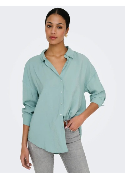 Only Onlzazima L/s Loose Wvn Noos Kadın Gömlek 15272523 Mint Yeşili