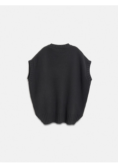 Dilvin 10839 Yün Karışımlı Oversize Süveter-siyah Siyah