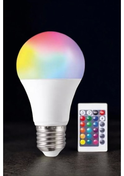 Renk Değiştirebilen Rgb Işıklı Led Ampul A+enerji 15 Watt Led Işık Çok Renkli