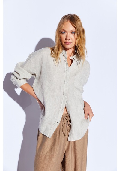 Manche Naturel %100 Saf Keten Yıkamalı Lüx Tek Cep Oversize Kadın Gömlek Mks169571-01 Çok Renkli Manche Naturel %100 Saf Keten Yıkamalı Lüx Tek Cep Oversize Kadın Gömlek Mks169571-01 Çok Renkli
