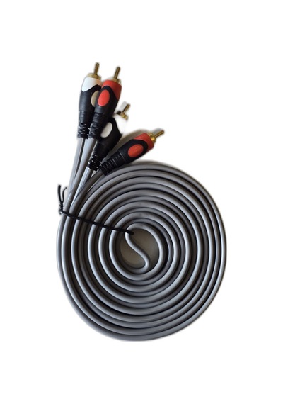 2 Rca 2 Rca Stereo Ses Kablosu 3m Amfi Tv Hoparlör Ses Sistemi Bağlantı Kablosu Gri