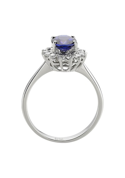 Sirius Pırlanta Ve Oval Safir Taşlı Anturaj Yüzük 0817R0099