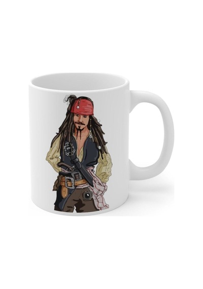 Jack Sparrow Baskılı Kupa Bardak Beyaz