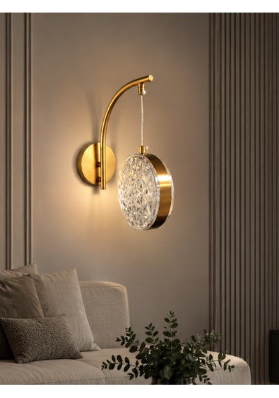 Vıntage Eskitme Pirinç Kaplama Top Aplik 3 Renk Ledli Pilli Değildir Elektrikli Salon Antre Antik Eskitme