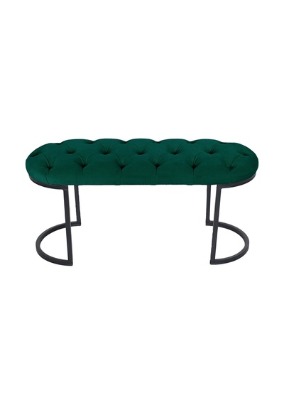 Elısse Yeşil Model- Oval Metal Ayak 100 Cm Bench&koltuk&puf-yatak Odası Önü&ucu Puff&oturak