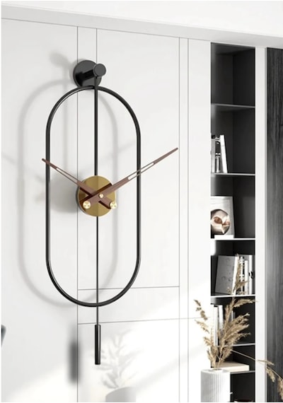 MetaQuartz Aksesuar Serenity Black Gold, Dekoratif Modern Duvar Saati