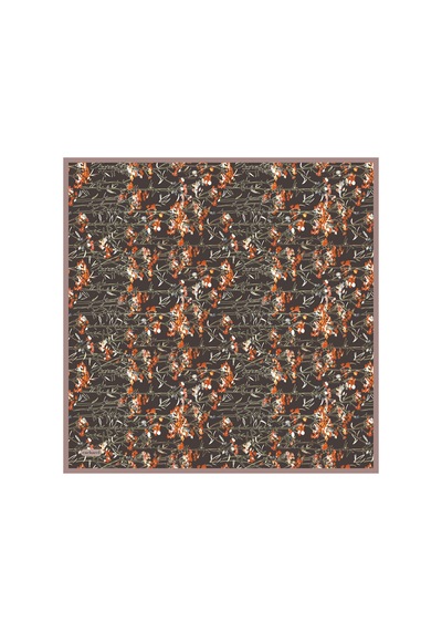 Cacharel Kahverengi İpek Twill Eşarp Kahverengi Kahverengi