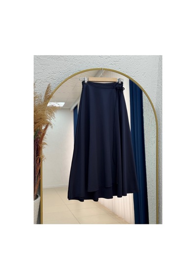 Unika Boutique Elisaid Yandan Bağlamalı Parçalı Skuba Etek-gs3788 Beyaz Lacivert