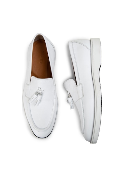 Deery Hakiki Deri Beyaz Erkek Loafer Ayakkabı - 01958mbyzc01 Beyaz