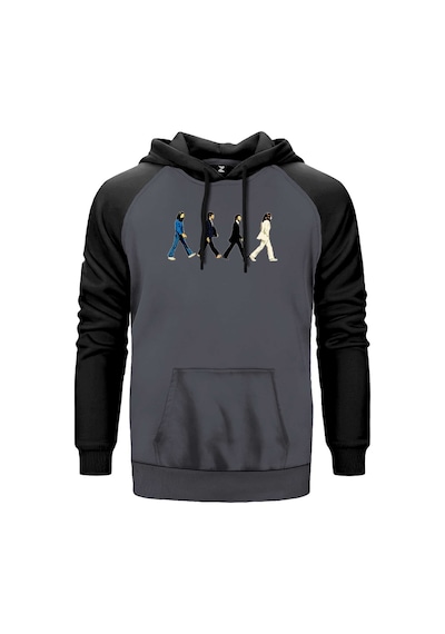 The Beatles Abbey Road Cartoon Gri Renk Reglan Kol Sweatshirt Gri