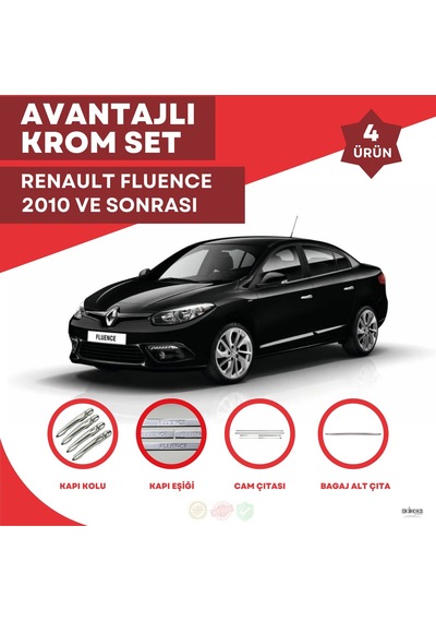 Renault Fluence Avantajlı Krom Set 2010 Ve Sonrası -4ürün- Paslan