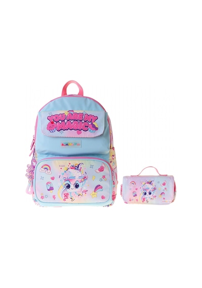 Kaukko Kids Magic Pembe Kız Çocuk İlkokul Sırt Çantası Ve Kalem Çantası Seti - Setkk-l5283c Çok Renkli