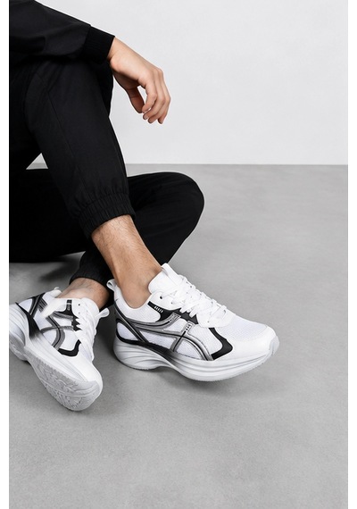 Ht Hotin Titan Erkek Günlük Spor Ayakkabı Rahat Tabanlı Hafif Sneaker Beyaz-gümüş