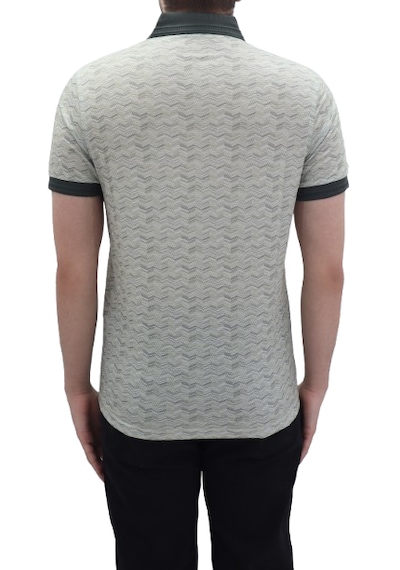 Santa Dmctekstil Erkek Kavis-115 Desenli Spor Kesim Dar Kalıp Cepsiz Polo Yaka T-shirt Haki