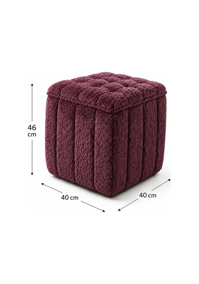 Yeni Sezon İthal Bouclé Kumaş İle Üretilmiş, Yumuşak Dokusu Ve Modern Tasarımıyla Yaşam Alanlarınıza Lüks Ve Konfor Katan Premium Puf. Gül Kurusu - 872051172 Gül Kurusu