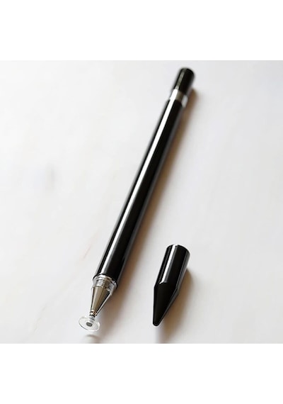 Android Uyumlu Pencil 2 İn1 Disk Uçlu Stylus Kalem Beyaz