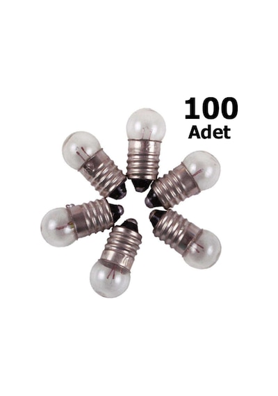 100 Adet, Mini Ampül, Deney Setleri Için, 2,5 V Sarı Ampul, Lamba