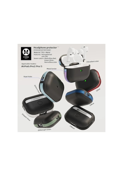 Movenchy Apple Airpods Uyumlu - 3 3.nesil Mo-a8 Armor Kılıf - Rainbow Belirtilmemiş
