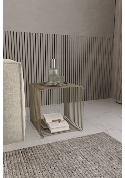 Bonj19 Miami Dopamin Minimalist Metal Tel Yan Sehpa Modern Küp Yan Sehpa & Modüler Kitaplık Dergilik Bonj19