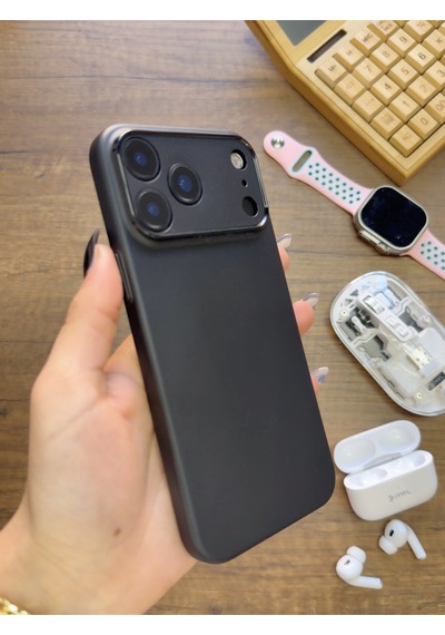 Apple iPhone 17 Pro Uyumlu Süper İnce Mat Ultra Thin Silikon Kılıf Siyah