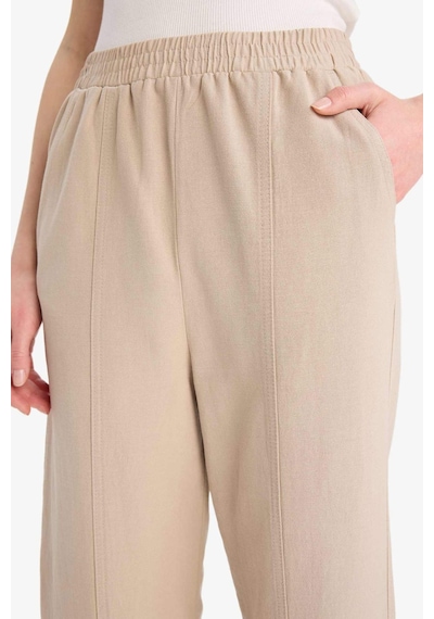 DeFacto Keten Karışımlı Basic Düz Kısa Paça Harem Pantolon B7506AX25SPBG773