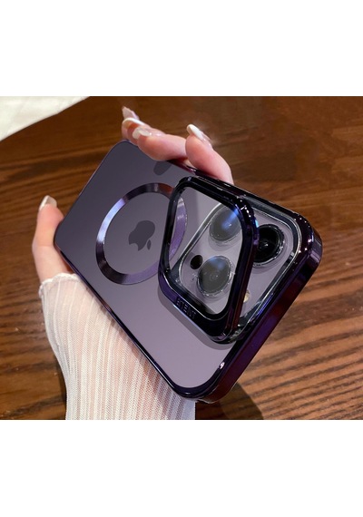 Apple Uyumlu iPhone 14 Pro Max Kılıf Standlı Kamera Koruma Çerçeveli Magsafe
