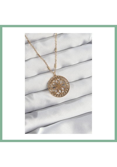 Bşkvirgo 316l Çelik Zincir Gold Renk Lotus Model Kolye Bsk2026