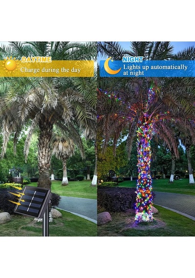 Technosmart Solar 200 Ledli Rgb Işık 22 Metre Bahçe Aydınlatma Dekorasyon Güneş Enerjili Led Diğer