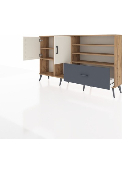 Arges Konsol 7 Raflı Tek Çekmeceli 2 Kapaklı 176x30x99 Çam-aytaşı/antrasit Aytası/antrasıt - Atlas Çam Arges Konsol 7 Raflı Tek Çekmeceli 2 Kapaklı 176x30x99 Çam-aytaşı/antrasit Aytası/antrasıt - Atlas Çam