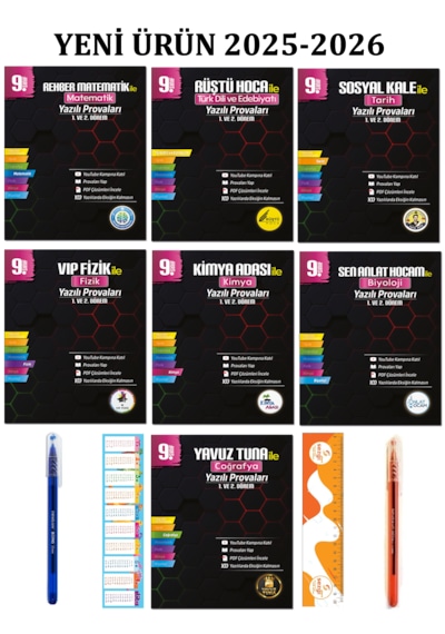 Tonguç 9. Sınıf Yazılı Provaları Seti Ve 2 Adet Tükenmez Kalem+sezgistore Cetvel Ayraç
