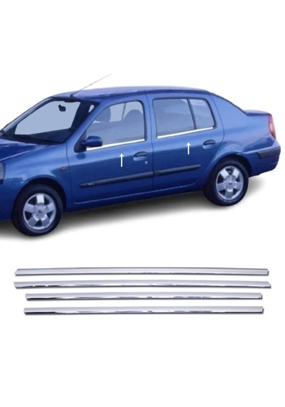 Renault Clio 2 Symbol Krom Cam Çıta 4 Prç P.çelik 1998-2005 Arası