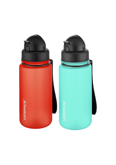 Uzspace 2'li Pipetli Tritan Matara Seti 400 Ml Fiftyfifty -3024seta Fuşya - Kırmızı