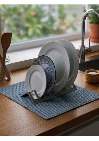 Mucit Home Ultra Emici Tabaklık Standlı Mikrofiber Bulaşık Altlığı Bezi Kurutma Matı 38 49 Cm Karışık