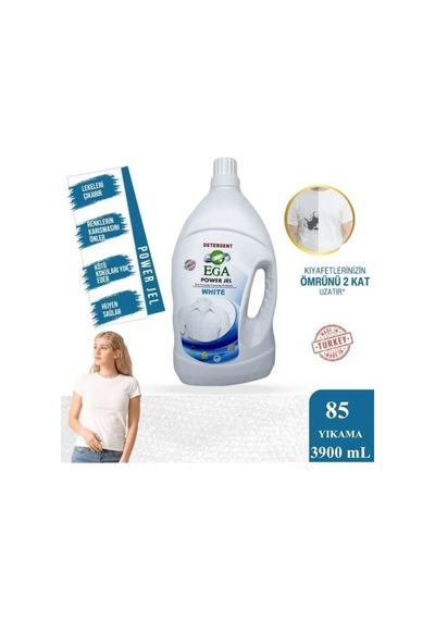 Ega Kimya Power Jel Beyaz Sıvı Yıkama Deterjanı 3900 ML