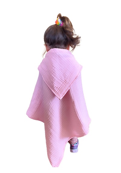 Joyous Mom Kids Organik Muslin Banyo Kese Ve Havlu Seti Pembe